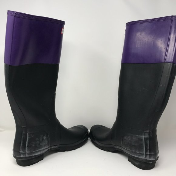 Hunter Original Color Block W25229 Women’s Tall Black/Purple - Picture 3 of 6